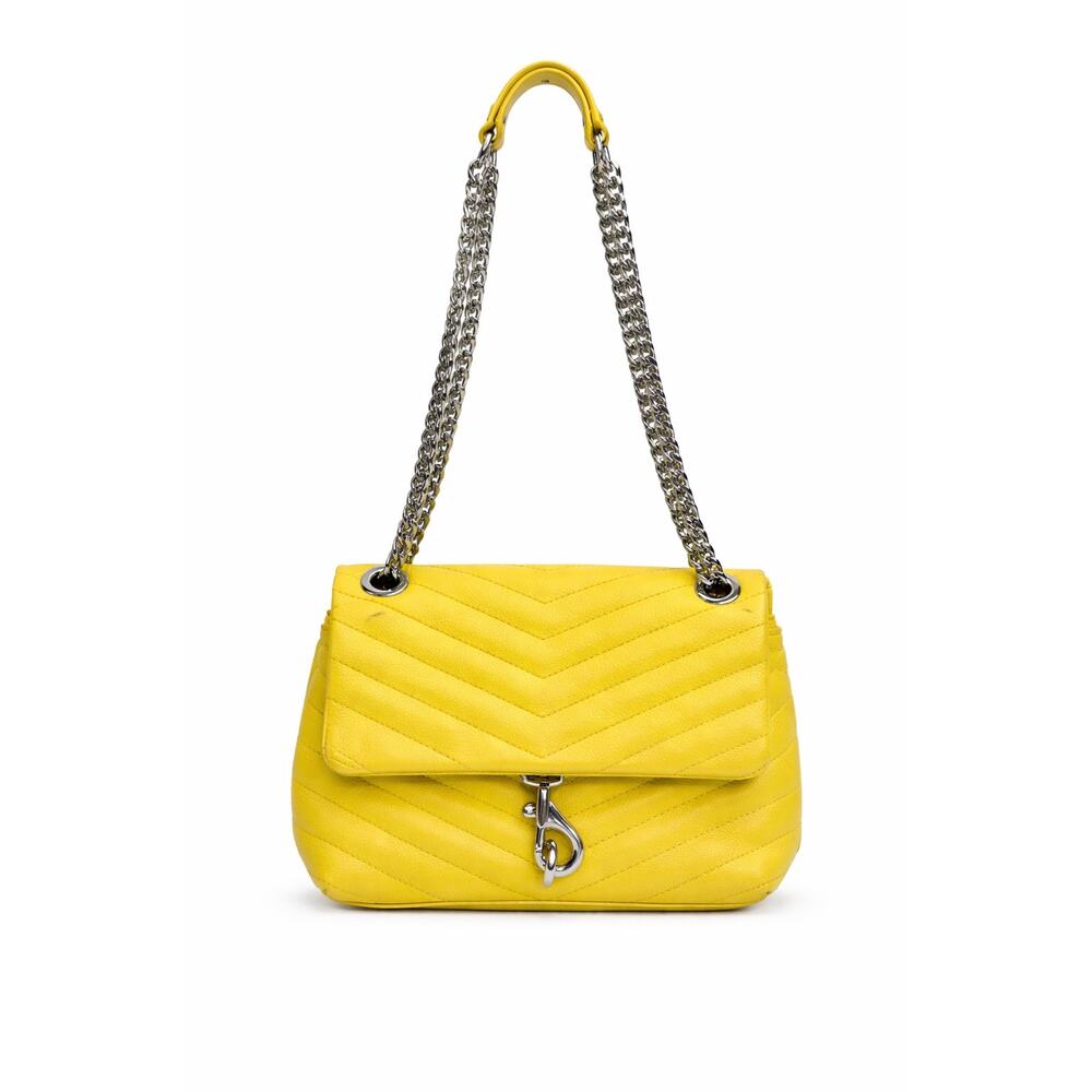 Rebecca Minkoff Yellow Chevron Leather Chain Shoulder Bag